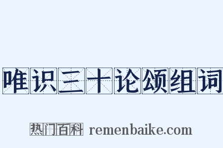 唯识三十论颂组词是什么意思的图片